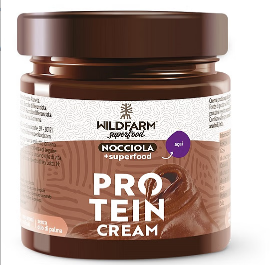 WILDFARM Protein Cream Crema Spalmabile Cacao Nocciole Acai 180 G