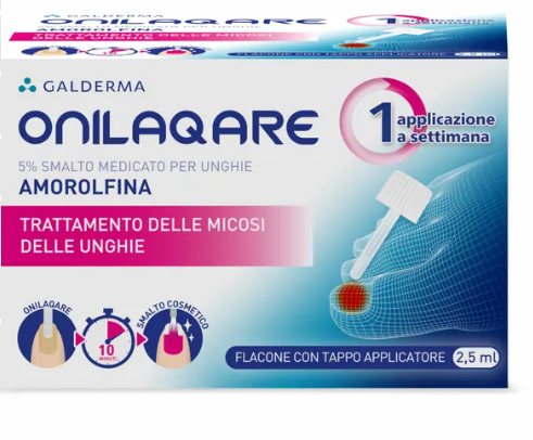 Onilaqare Smalto Medicato Unghie Flacone 2,5ml 5% Con Tappo Applicatore