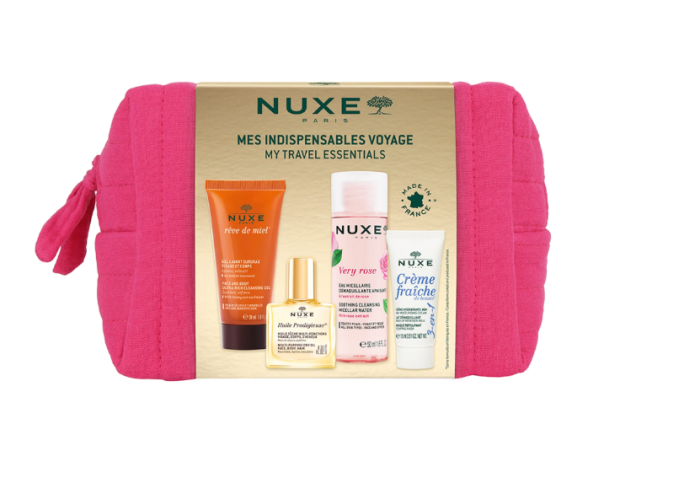 Nuxe Trousse Gli Essenziali da Viaggio Acqua Micellare 50ml + Crema 3 in 1 15ml + Huile 10ml + Gel Lavante 15ml