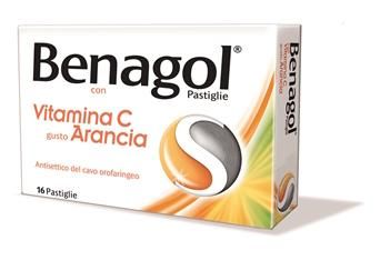Benagol pastiglie gusto arancia con vitamina c 16 pastiglie