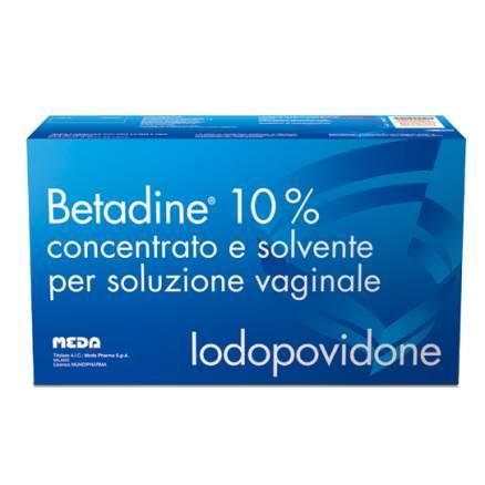 Betadine 10% concentrato e solvente per soluzione vaginale 5 flaconi 140ml + 5 fialoidi 10ml + 5 cannule