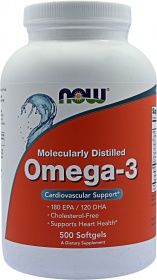 Now Foods Omega 3 Fish Oil 1000mg 500 Softgels