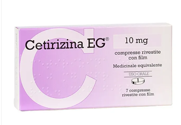 Cetirizina , 10mg compresse rivestite con film 7 compresse divisibili in blister pvc-al