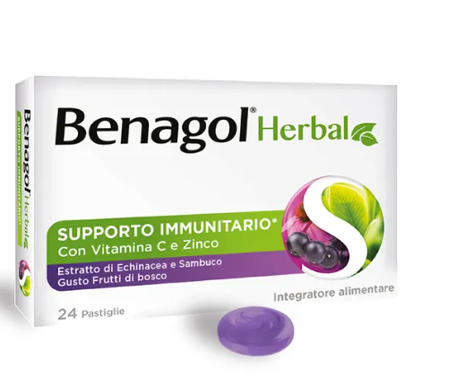 Benagol Herbal Gusto Frutti Di Bosco 24 Pastiglie