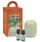 Purae Cofanetto Kit Respirare Natura - Diffusore A Ultrasuoni Di Oli Essenziali Mini Olive + 2 Oli Essenziali Di Eucalipto E Pino