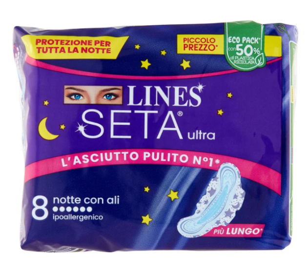 Notte Con Ali Lines Seta Ultra 8 Pezzi