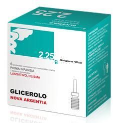 Glicerolo , prima infanzia 2,25g soluzione rettale 6 contenitori monodose con camomilla e malva