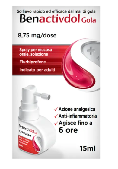 Benactivdol Spray Per Mal Di Gola 15 ml