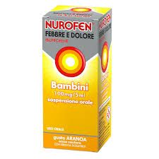 Nurofen febbre, bambini 100mg/5ml sospensione orale gusto arancia senza zucchero flacone da 150ml con siringa dosatrice