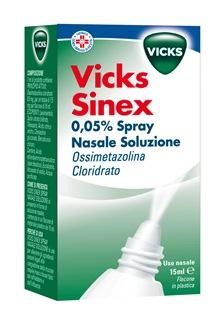 Vicks sin, 0,05% spray nasale, soluzione flacone 15ml