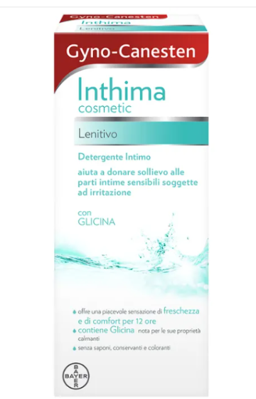 Gyno-Canesten Inthima Detergente Intimo Lenitivo per Igiene Intima Freschezza e Comfort 12 ore 200ml