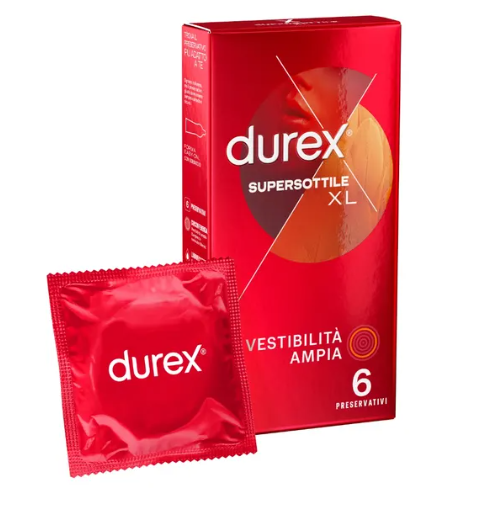 Durex Supersottile Vestibilità Ampia XL 6 Preservativi