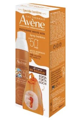 Eau Thermale Avène Spray Solare SPF50+ Bambino 200ml + Borsa Porta Giochi